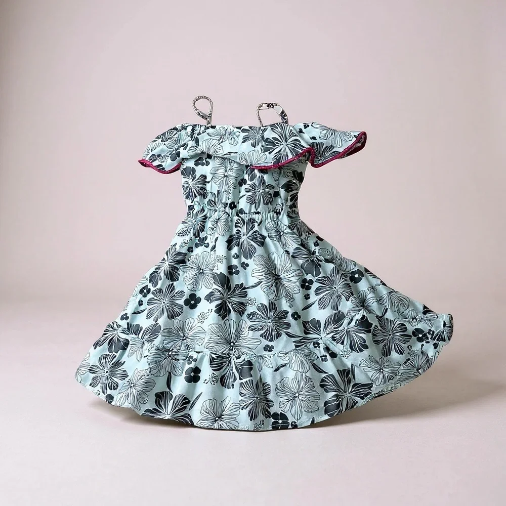 The Children's Place Black Floral Off-Shoulder Dress
